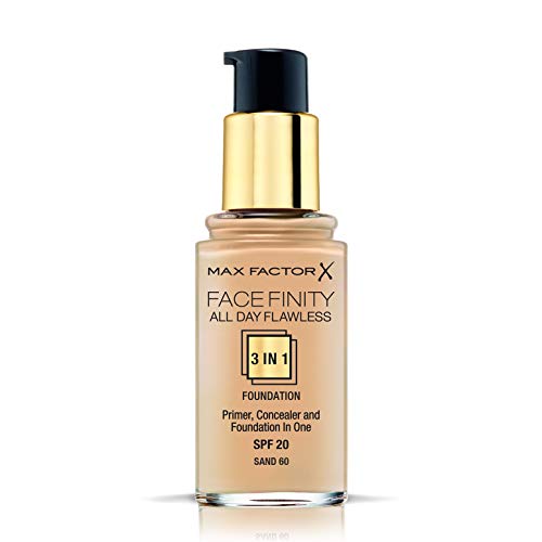 Max Factor FaceFinity 3 en 1 All Day Flawless Base de Maquillaje Tono 060 Sand - 30 ml