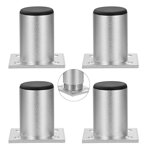 QIMEI-SHOP Patas para Muebles Pies de Mesa Regulable de Aleación de Aluminio para Sofá Mesa Estantes 60mm Carga de 1 Pieza hasta 50 kg 60mm 4 Piezas