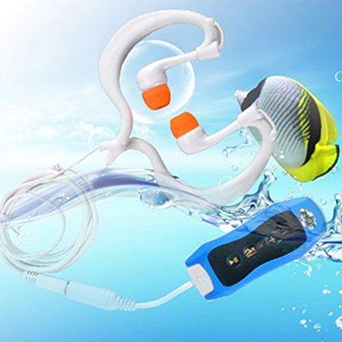 ORETG45 Reproductor de música MP3 multifunción con cable Radio FM Buceo Home Portable .0 Handheld Swimming IPX8 Impermeable Recargable Deportes acuáticos (azul)