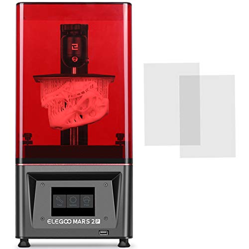 ELEGOO Mars 2 Pro Impresora 3D con LCD Monocromático 2K de 6 Pulgadas, Impresora 3D Resina con carbón Activo Incorporado y 2 Películas FEP Adicionales, Tamaño de Impresión 129 * 80 * 160 mm