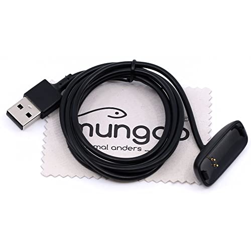 Cable de Carga Compatible con Fitbit Inspire 2 USB Fitness Charger Charging Cable OTB con mungoo paño de Limpieza de Pantalla
