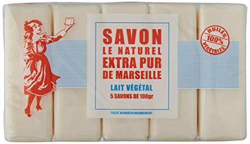 Savon Le Naturel - Vértiable Savon de Marseille Extra Pur au Lait 5 x 100g