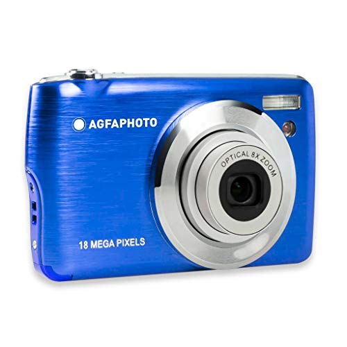 AGFA Photo Realishot DC8200 Compact CAM - Cámara de Fotos Digital (18 MP, vídeo Full HD, Pantalla LCD de 2,7', Zoom óptico 8X, batería de Litio y Tarjeta SD de 16 GB), Color Azul