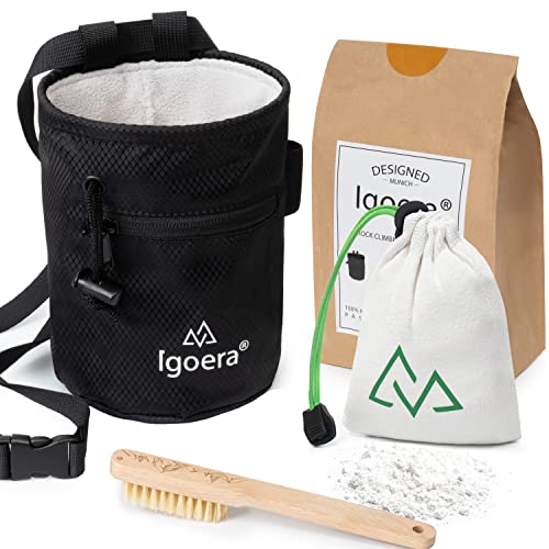 Igoera® Original Kit de Escalada | Set con, Cepillo de Boulder y Bola de magnesio| El trío de Accesorios de Escalada Que estabas Buscando