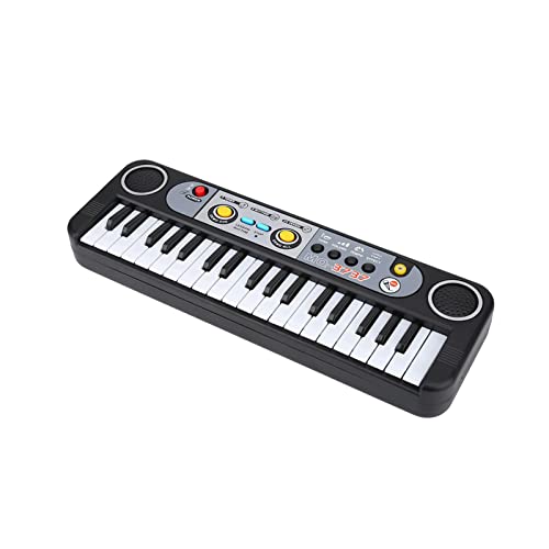 Teclado de piano electrónico para niños, instrumentos de teclado de piano de música digital piano juguete educativo multifunción con micrófono teclado portátil 37 teclas regalo para niños, niñas