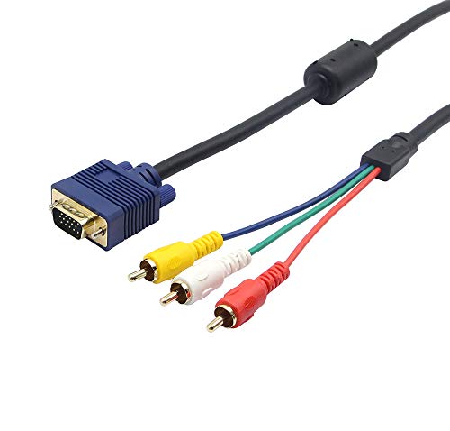 QiCheng&LYS VGA to RCA AV VGA/HD15/RGB a 3 RGB Componente para TV/HDTV Cable 5 pies