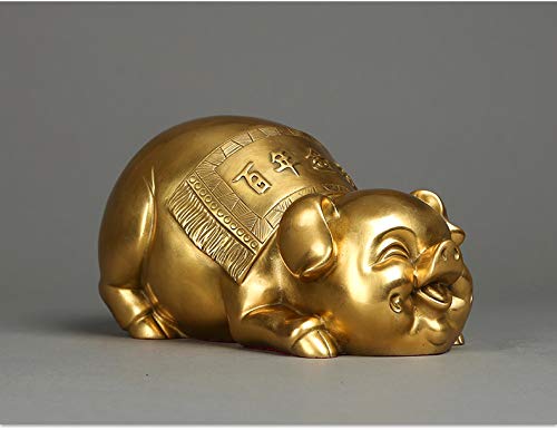 ZCXBHD Cerdo De Cobre Puro Lucky Gold Pig Alcancía Adornos De Cerdo Decoración del Hogar Muebles Artesanías Adornos
