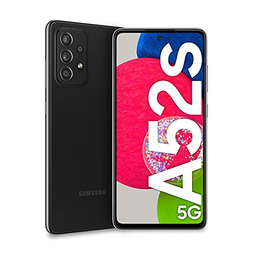 SAMSUNG Smartphone Galaxy A52s 5G con Pantalla Infinity-O FHD+ de 6,5 Pulgadas, 6 GB de RAM y 128 GB de Memoria Interna Ampliable, Batería de 4500 mAh y Carga Superrápida Negro(Version ES)