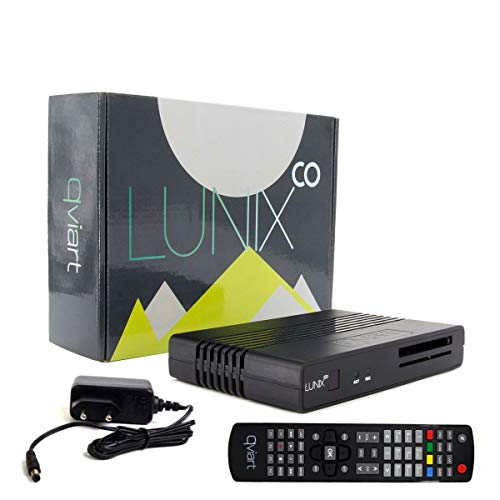 Qviart Lunix CO 1080p Ci Receptor Satélite Linux E2 Combo Full HD HbbTV H265 HEVC DVB-S2 + DVB-T2/C y Common Interface