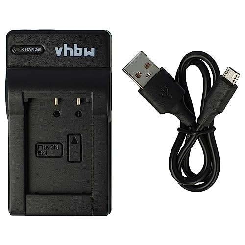 vhbw Cargador batería USB Compatible con Sony Cybershot DSC-HX400V, DSC-H400, DSC-WX300 baterías cámaras, videocámaras, DSLR -Soporte Carga