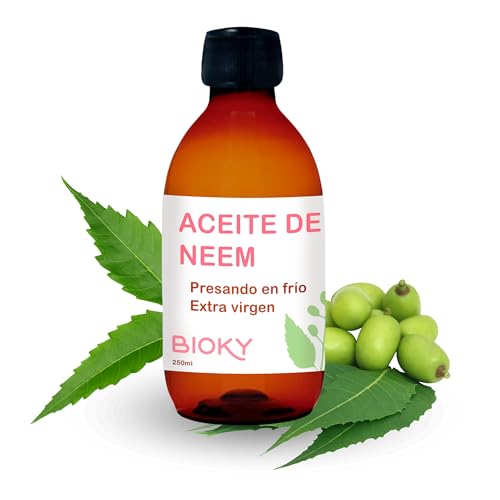 Aceite de Neem Puro - 250ml - Aceite Multiusos: Piel, Cabello, Plantas | Aceite de Neem Prensado en Frío | Cosmética Orgánica y Jardín | No Tóxico | Muy Concentrado
