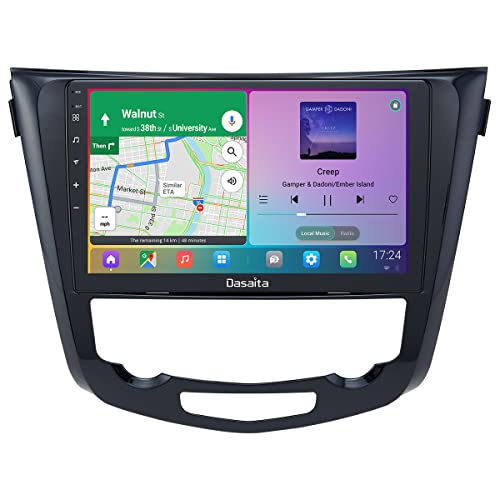 Dasaita Android 10.0 Radio Bluetooth para Coche Carplay para Nissan X-Trail Qashqai j11Rouge 2014-2018 Autoradio Coche Pantalla Soporte Android Auto GPS USB FM/Am WiFi