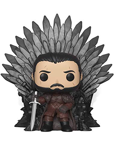 Funko - Pop! Deluxe: Game of Thrones S10: Jon Snow Sitting on Iron Throne Figura Coleccionable, Multicolor (37791)