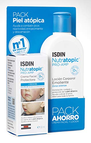 ISDIN Nutratopic Pack Para Piel Atópica, Crema Facial Pro-Amp 50 Ml, Loción Corporal 200Ml 250 ml