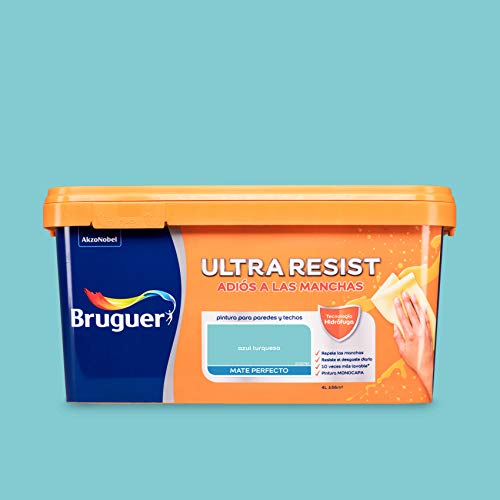 Bruguer ULTRA RESIST Pintura para paredes ultra lavable Azul Turquesa 4L
