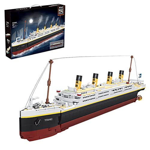 LUWEI Kit de construcción de titanio de Expertos 2022 piezas FC6005 1:16 Titanic modelo gigante para construir barcos de crucero, compatible con Lego Creator Experte 10294