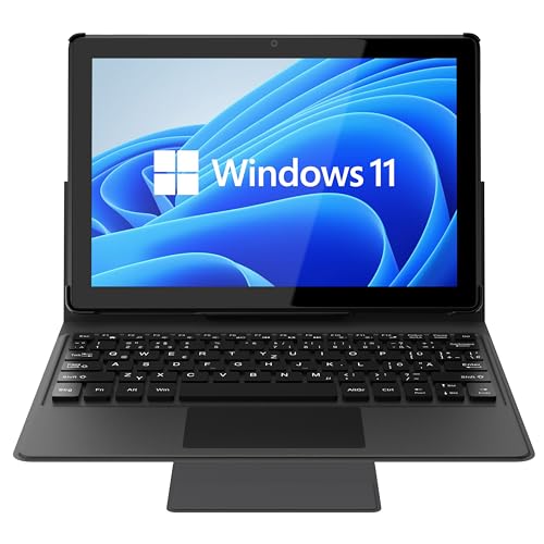 Tibuta Tablet PC 2 en 1 Windows 11 10.1 pulgadas IPS 1280 x 800 Processor Intel Celeron N4100 Dual Mode Linked Keyboard 128G ROM (QWERTY English Keyboard)