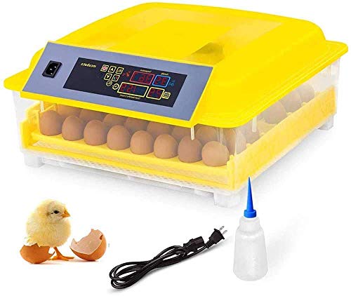 Sailnovo Incubadora Huevos Gallina Automática, 48 Incubadoras de Huevos Automáticas, Giro Automático de Huevos, Control de Temperatura y Visualización de Humedad Incubadora