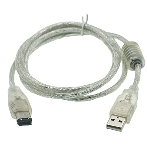 ezqnirk 1pcs 1.5m FireWire IEEE 1394 6 PIN Macho a USB 2.0 Adaptador de macho Cable de cable convertidor