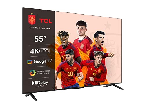 TCL 55P639 - Smart TV 55' con 4K HDR, Ultra HD, Google TV, Game Master, Dolby Audio, Google Assistant Incorporado & Compatible con Alexa, Metalizado Oscuro