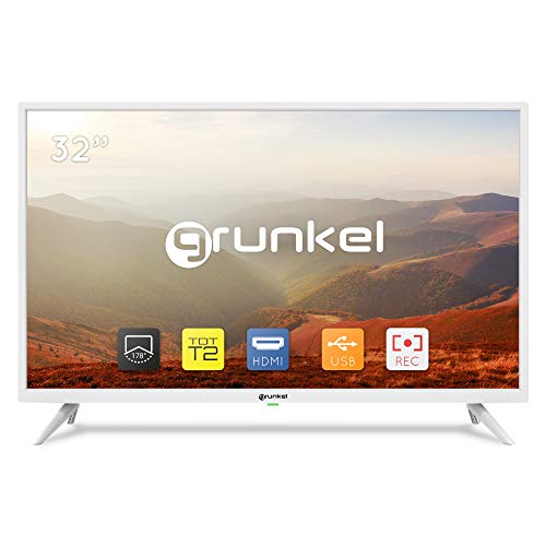 Grunkel - LED-3220BLANCO - Televisor de 81 centímetros con Panel HD Ready y Sintonizador TDT Alta Definición T2. De bajo Consumo y con Auto-Apagado - 32 Pulgadas – Blanco