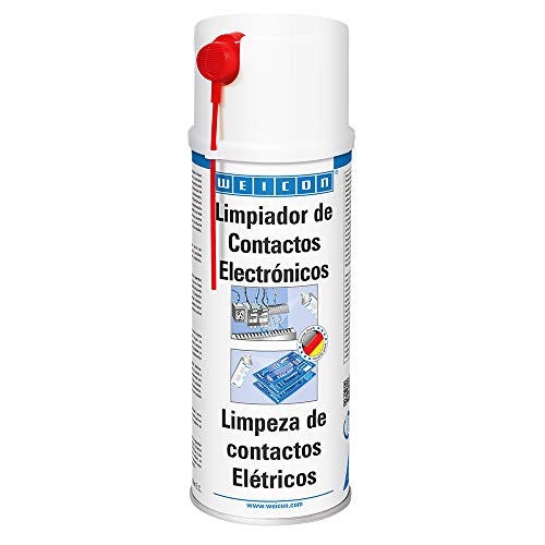 WEICON Limpiador de Contactos Electrónicos | 400 ml | Limpia y desengrasa componentes electrónicos o mecánicos | Transparente