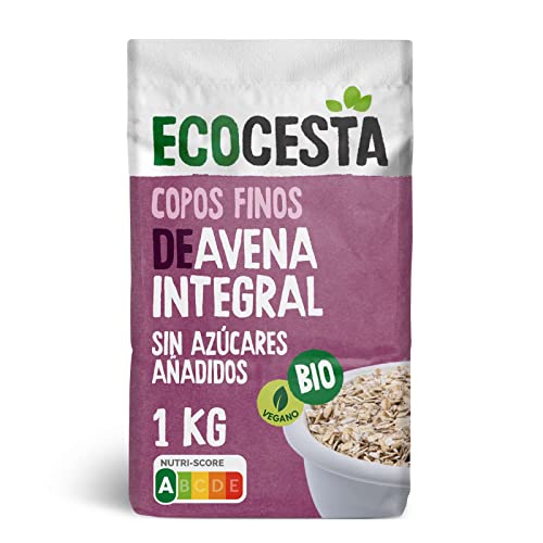 Ecocesta - Copos Suaves de Avena Integral Ecológica - 500 g - Sin Azúcar Añadido - Aptos para Veganos - Alto Contenido en Fibra y Proteínas - Aporta una Dosis Extra de Energía - Cereales de Desayuno