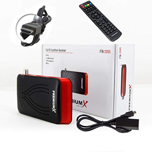PremiumX Receptor de televisión digital mini HD FTA 220S, DVB-S2, HDMI, USB, Full HD, 1080p, HDTV, receptor satélite