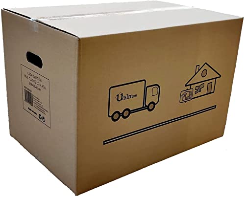 Klink Cajas de Cartón para Mudanzas Almacenaje Transporte con Asas (60 x 40 x 40 cm, 10 Unidades)