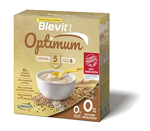 Blevit Plus Optimum 5 Cereales - Papilla de Cereales para Bebé con 50% de Cereales Integrales - Únicas Papillas para Bebé Sin Dextrinar - Desde los 6 meses - 400g