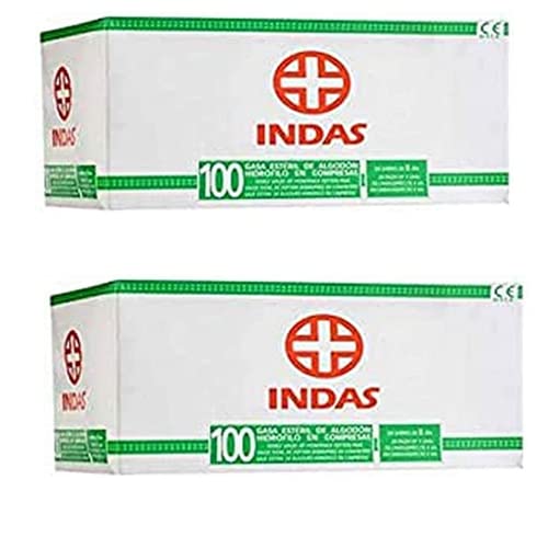 2 Indas Compresa Gasa Esteril 100+100 Un. 160 gr.