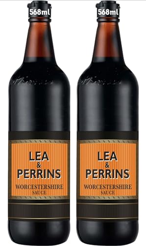 AZALA® GOURMET Combo de Lea & Perrins Worcestershire Sauce la salsa negra de los chef y maestros en la cocina recetas inigualables- 2 x 568ml