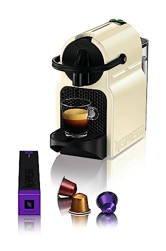 Nespresso De'Longhi Inissia EN80.CW - Cafetera monodosis de cápsulas Nespresso, 19 bares, apagado automático, color crema, Incluye pack de bienvenida con 7 cápsulas