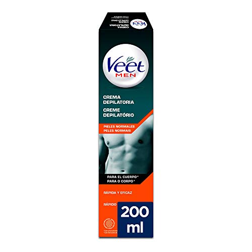 Veet for Men Crema Depilatoria Masculina para el Cuerpo, Piel Normal, 200 ml