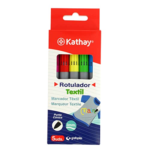 Kathay | Rotuladores para Tela Permanente, Colores Surtidos, Punta Cónica 3mm, Perfecto para Personalizar Textiles