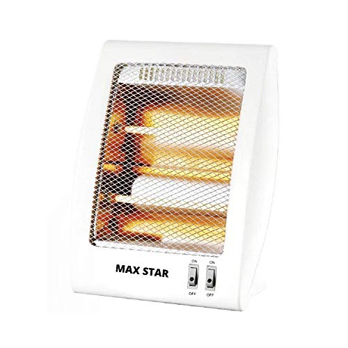 Max Star Estufa Eléctrica Infrarrojos de dos Barras MS-Q386 2 Posiciones de Calor Sistema de Seguridad Anti-Vuelco 800W