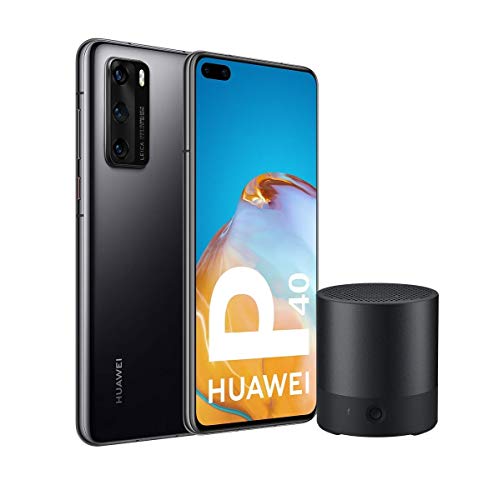 Huawei P40 5G - Smartphone de 6,1' OLED (8GB RAM + 128GB ROM, 3x Cámaras Leica (50+16+8MP), chip Kirin 990 5G, 3800 mAh, EMUI 10 HMS) negro + CM510 [Versión ES/PT]