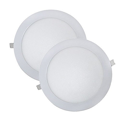 wonderlamp W-E000045 - Pack 2 x Downlight LED extraplano redondo blanco, iluminacion 18W (1450 lm), 6000K (luz fría)