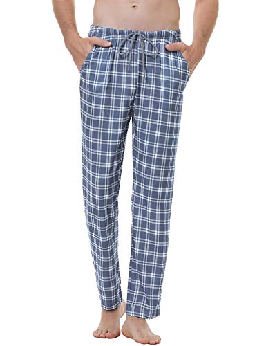 Aiboria Pantalones de Pijama Hombre Pantalón Algodón Pijama de Cuadros Largos Pantalones de Casa para Hombre Pijama Suelto de Hombre