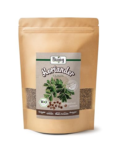 Biojoy Semillas de Cilantro orgánico (250 gr), naturales, enteras, sin aditivos, Coriandrum sativum