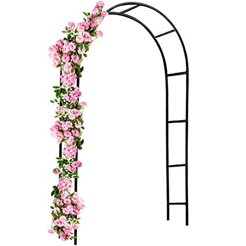 Gardebruk Arco Decorativo para Rosas Plantas Trepadoras 240x140cm Enrejado de Metal Jardín Eventos Negro