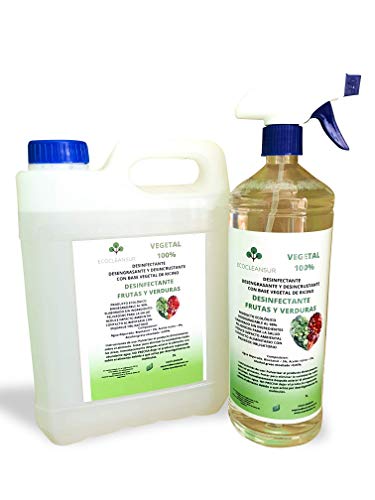 TENPRO CLEAN 3 litros Desinfectante para Frutas y Verduras Producto 100% Vegetal a Base de bioetanol y ricino. Sin lejía, no toxico. 2+1L ATOMIZADOR