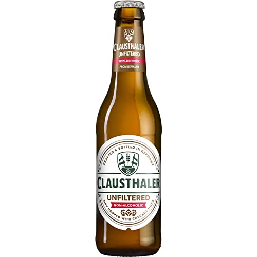 CLAUSTHALER Unfiltered cerveza rubia sin alcohol sin filtrar alemana botella 33 cl