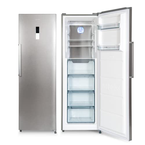 UNIVERSALBLUE Congelador Vertical No Frost 185 cm|4 cajones Grandes | INOX | Capacidad Total 265 L | Sistema silencioso | Subida + INSTALACION Gratis