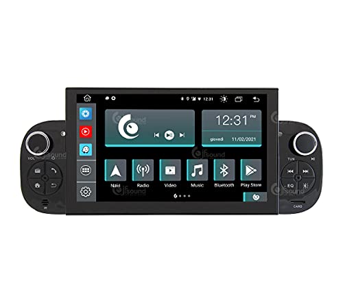 Jf Sound car audio system Autorradio de Ajuste Personalizado para Fiat Panda Android GPS Bluetooth WiFi Dab USB Pantalla táctil Full HD 7' procesador de 8 núcleos y comandos de Voz