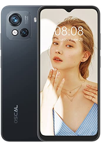 OSCAL C80 Moviles, 8+128GB Smartphone Android 12, Cámara 50+8MP, 6.5'' Pantalla HD+ 90Hz, 5180mAh Batería, 18W Carga Rápida, Telefono Movil 4G Dual SIM, Fingerprint, Face ID