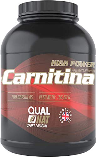 L-Carnitina - Suplemento Deportivo para Mejorar el Rendimiento Físico - Formato de 180 Cápsulas - Aminoácido Esencial Puro - Aumenta la Energía y Acelera el Metabolismo - QUALNAT