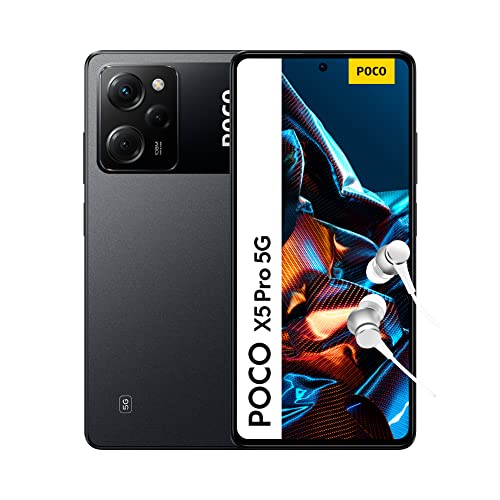 POCO X5 Pro 5G - Smartphone de 6+128GB, Pantalla de 6.67” 120Hz FHD+ POLED, Snapdragon 778G, Camara pro-grade 108MP, 5000mAh, NFC, Negro (Versión ES + 3 años de garantía)