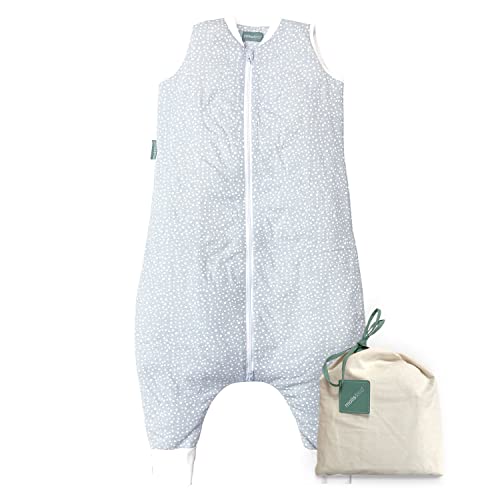 molis&co. Pijama Manta. 2.5 TOG. Talla 2 años. Ideal para Entretiempo e Invierno. Suave y cálido. Grey Print. 100% algodón.