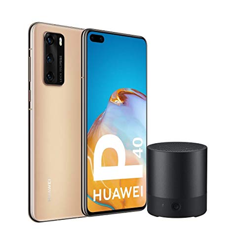 Huawei P40 5G - Smartphone de 6,1' OLED (8GB RAM + 128GB ROM, 3x Cámaras Leica (50+16+8MP), chip Kirin 990 5G, 3800 mAh, EMUI 10 HMS) oro + CM510 [Versión ES/PT]